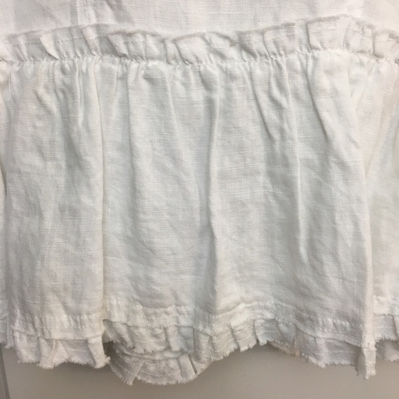 INC White Ruffle Linen Blazer Jacket - Picture 7 of 12